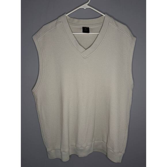 Nike Performance Textured Knit V-Neck Golf Soft Vest Sweater Ivory Men's Size XL - Picture 1 of 8